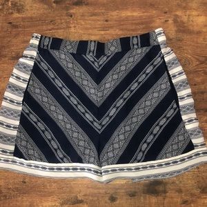 Blue and White Bohemian shorts